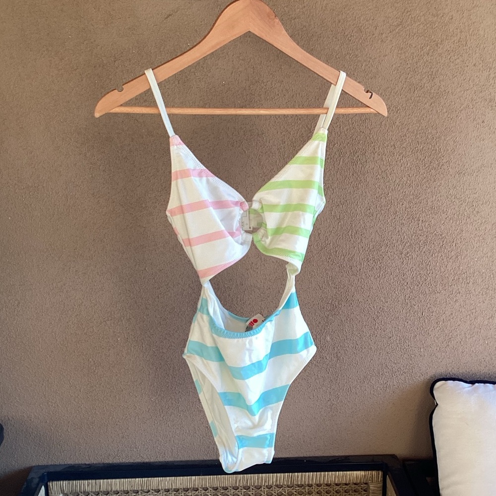 NWT ANTHROPOLOGIE SOLID & STRIPED "The Esme One-Piece" HTF Sold out! - Picture 11 of 16